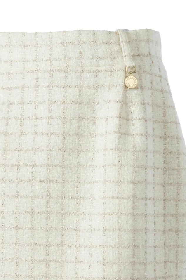 Women Regency Skirt Ivory Sparkle Tweed Holland Cooper Tailoring Women Regency Skirt Ivory Sparkle Tweed Holland Cooper Tailoring
