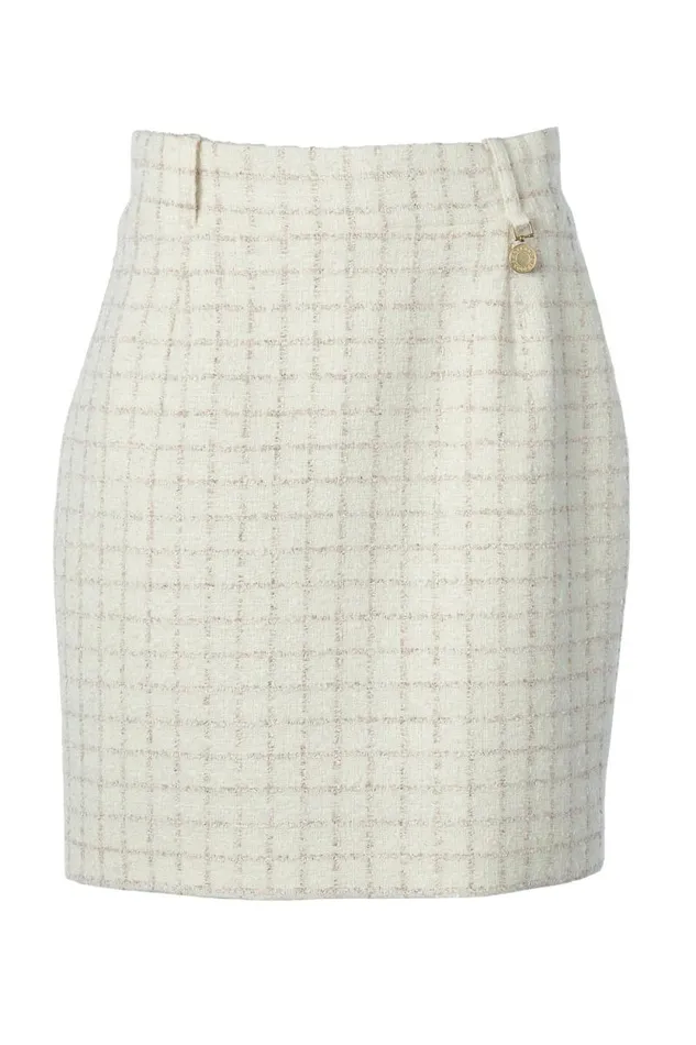 Women Regency Skirt Ivory Sparkle Tweed Holland Cooper Tailoring Women Regency Skirt Ivory Sparkle Tweed Holland Cooper Tailoring
