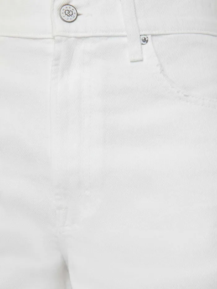 Women Relaxed Mother Denim SNACKS The Yummy Bermuda Fray White