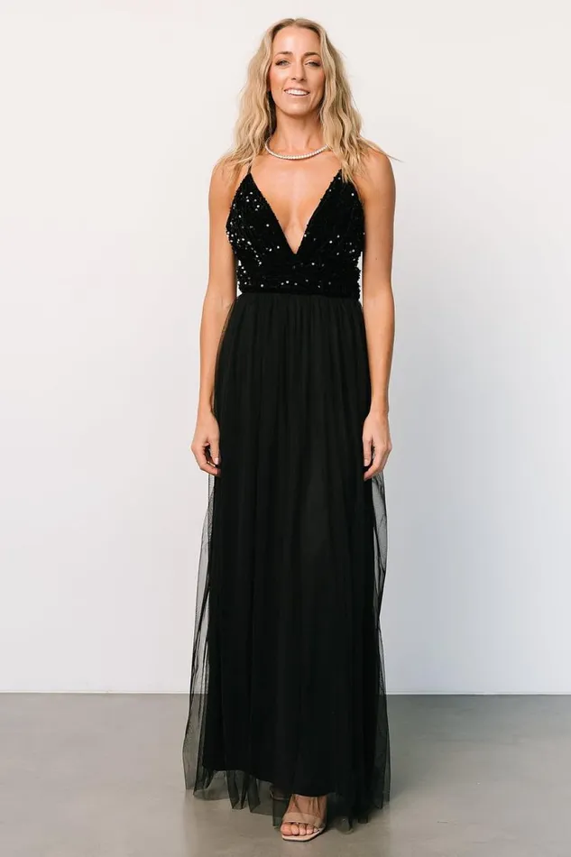 Women Revel Sequin Maxi Dress Black Baltic Born Embellished and Sequined Women Revel Sequin Maxi Dress Black Baltic Born Embellished and Sequined