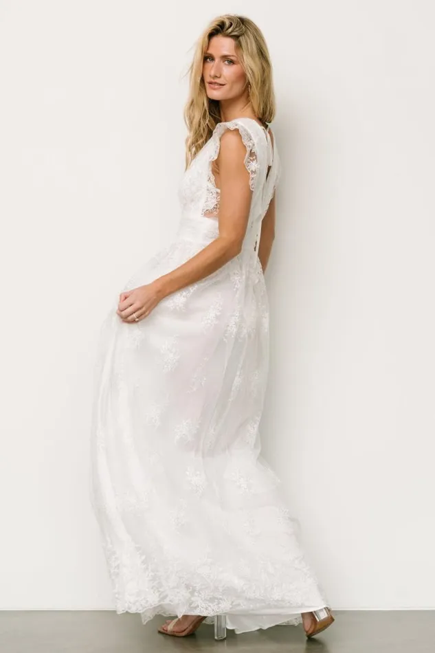 Women Rhea Tulle Maxi Dress Off White Baltic Born Tulle Styles