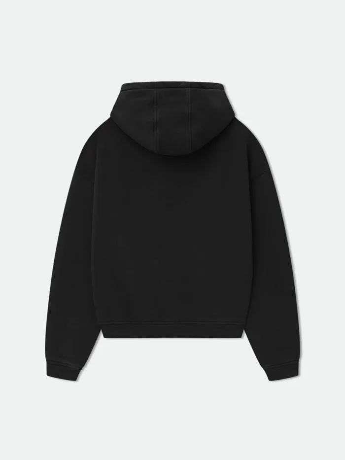 Women Rhude Tops BORDEAUX GRAND VIN ZIPUP HOODIE Black