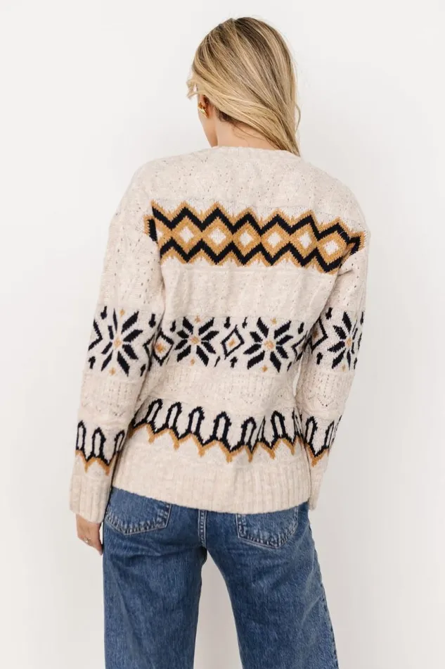 Women Romely Pointelle Sweater Beige Multi Baltic Born Sweaters Women Romely Pointelle Sweater Beige Multi Baltic Born Sweaters
