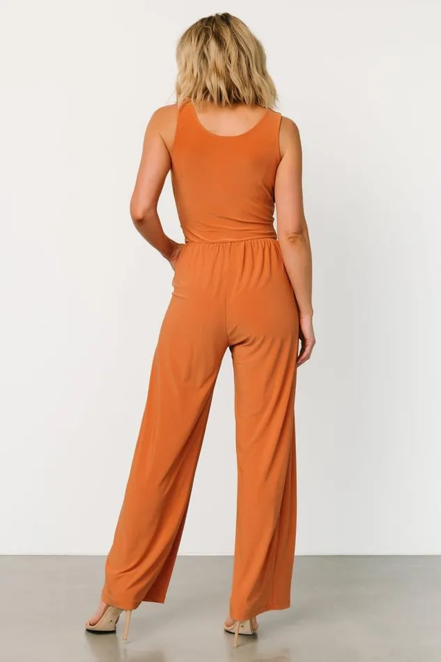 Women Rudie Sleeveless Jumpsuit Dark Camel Baltic Born Jumpsuits and Rompers