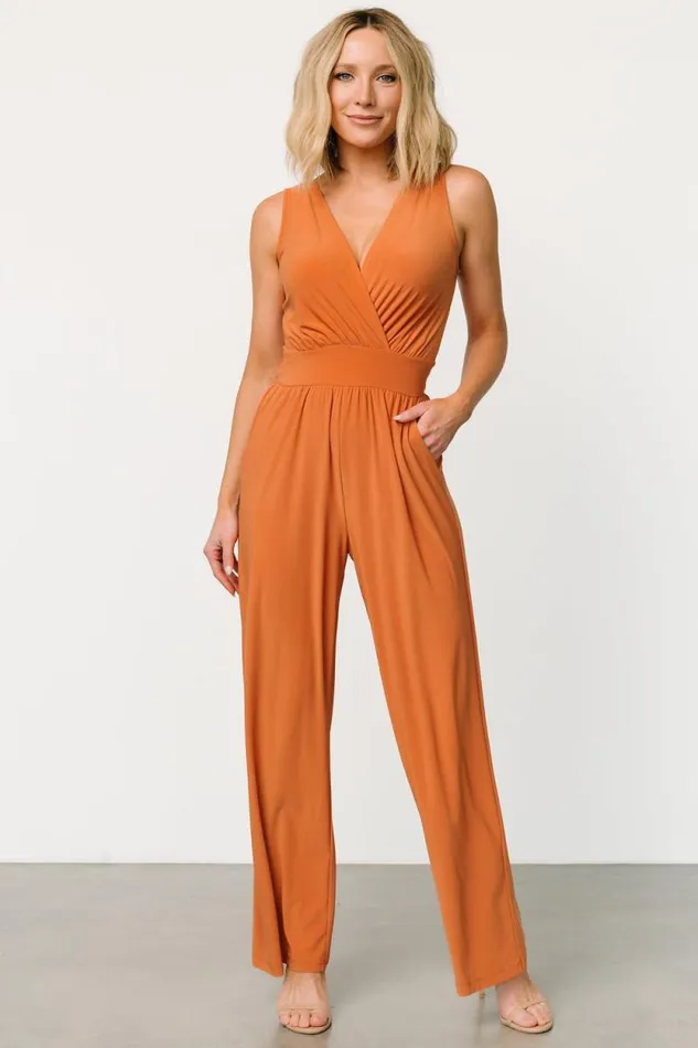 Women Rudie Sleeveless Jumpsuit Dark Camel Baltic Born Jumpsuits and Rompers