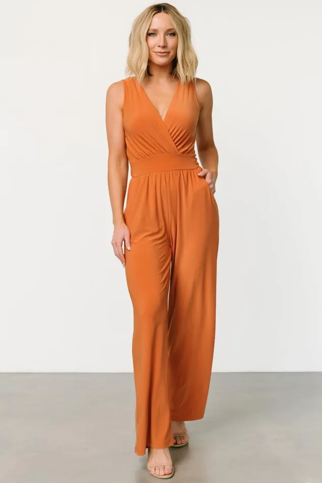 Women Rudie Sleeveless Jumpsuit Dark Camel Baltic Born Jumpsuits and Rompers