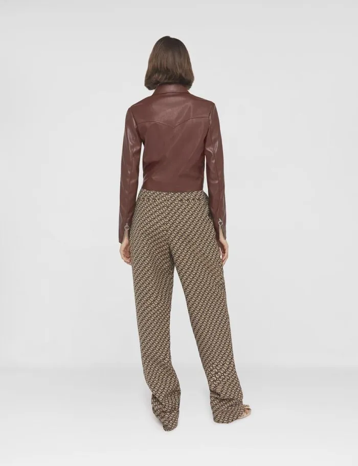 Women SWave Pleat Front Straight Leg Trousers Raffia Stella McCartney Tailoring