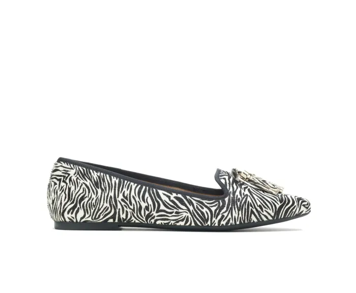 Women Sadie Tassel SlipOn Zebra Calf Hair Flats and SlipOns Hush Puppies