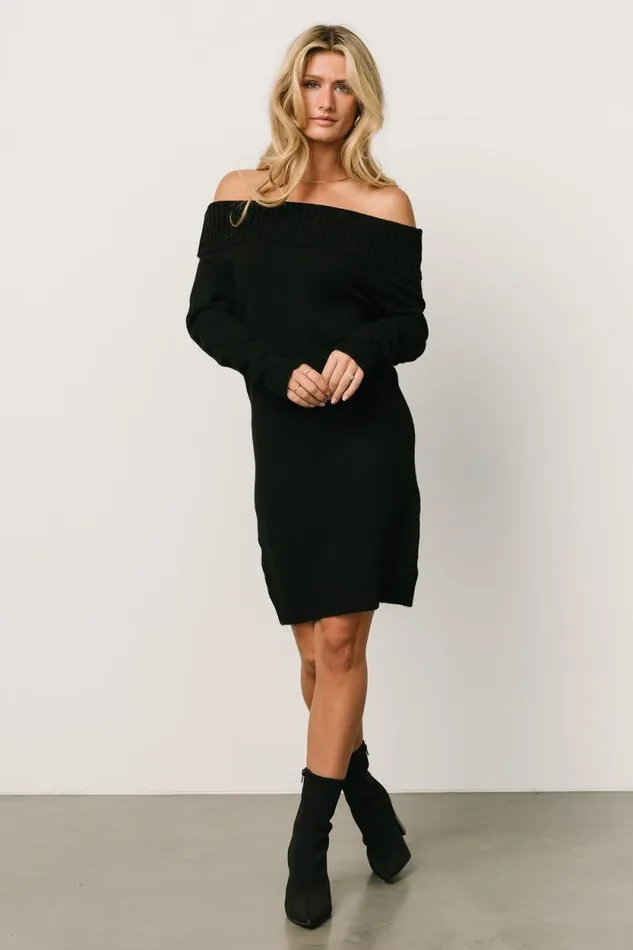 Women Saga Mini Sweater Dress Black Baltic Born Short Dresses