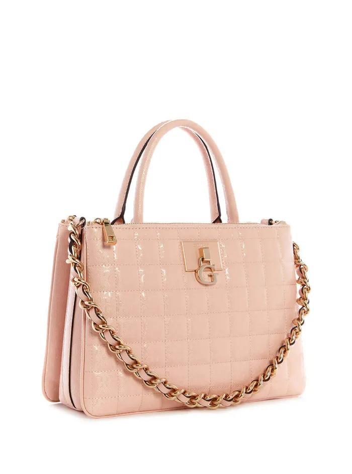 Women Satchel GUESS Pink Quilted Kobo Status Satchel Women Satchel GUESS Pink Quilted Kobo Status Satchel