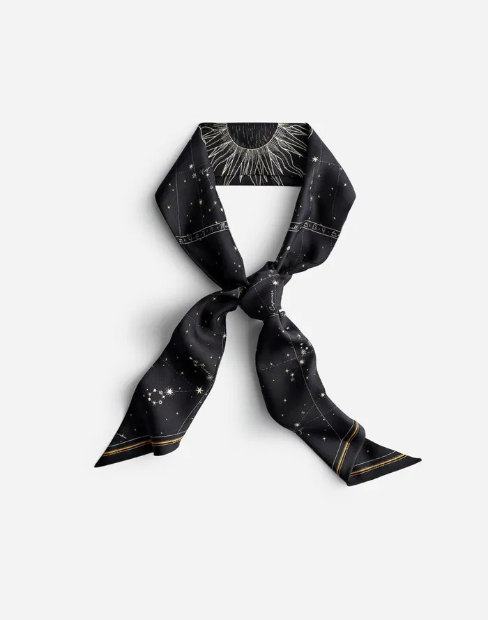 Women Scarves Madewell Silk Twill Tie Jet Black