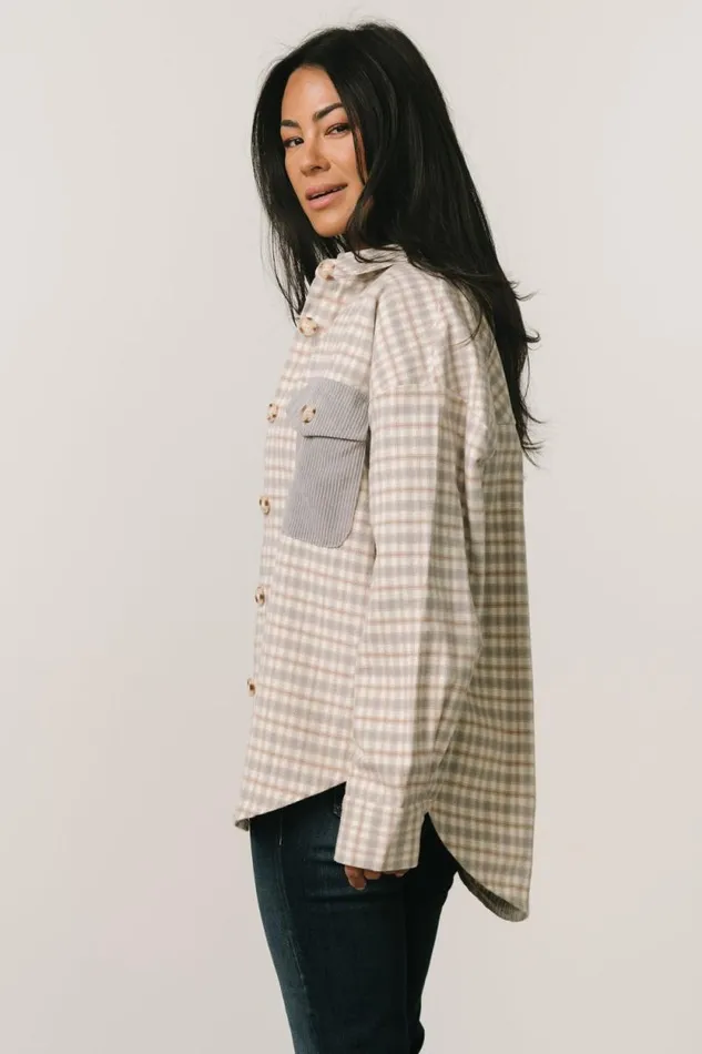 Women Seeley Shacket Dusty Blue Multi Baltic Born Outerwear