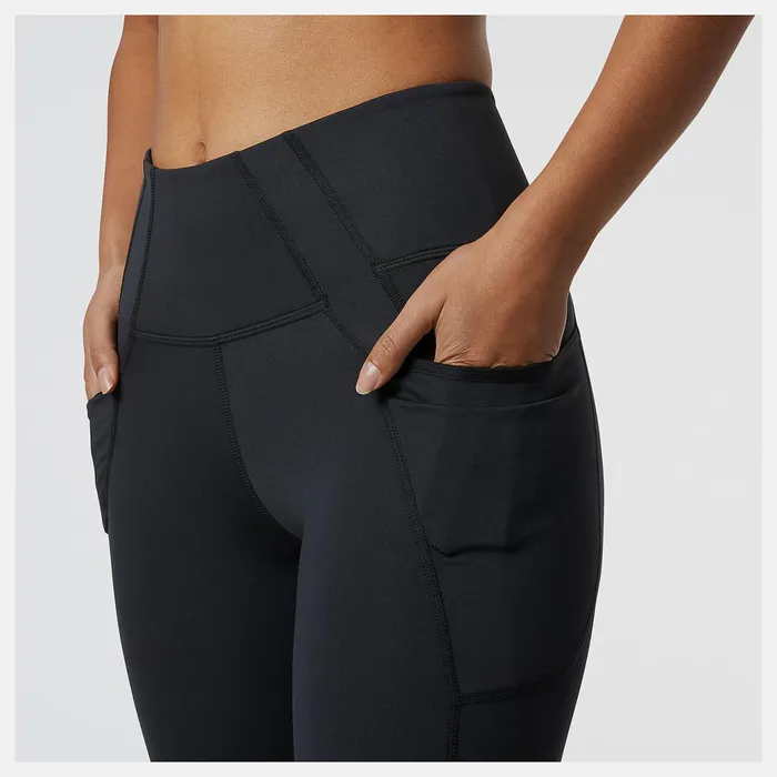 Women Shape Shield 78 High Rise Pocket Tight Black New Balance Pants and Leggings