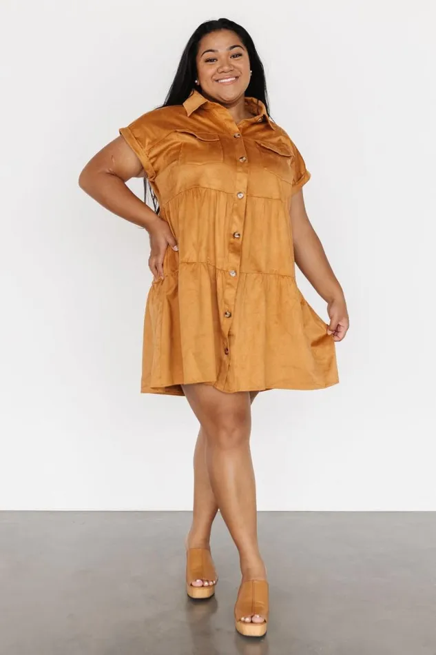 Women Shayla Button Down Short Dress Camel Baltic Born Short Dresses