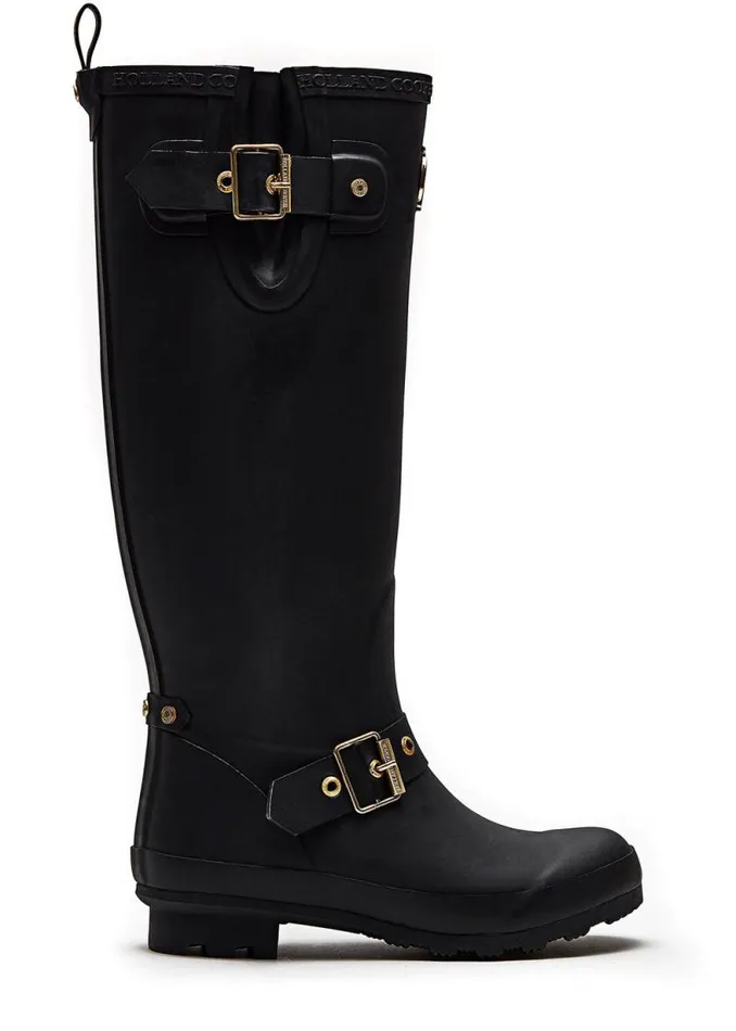 Women Sherpa Lined Regency Wellington Matte Black Holland Cooper Wellington Boots