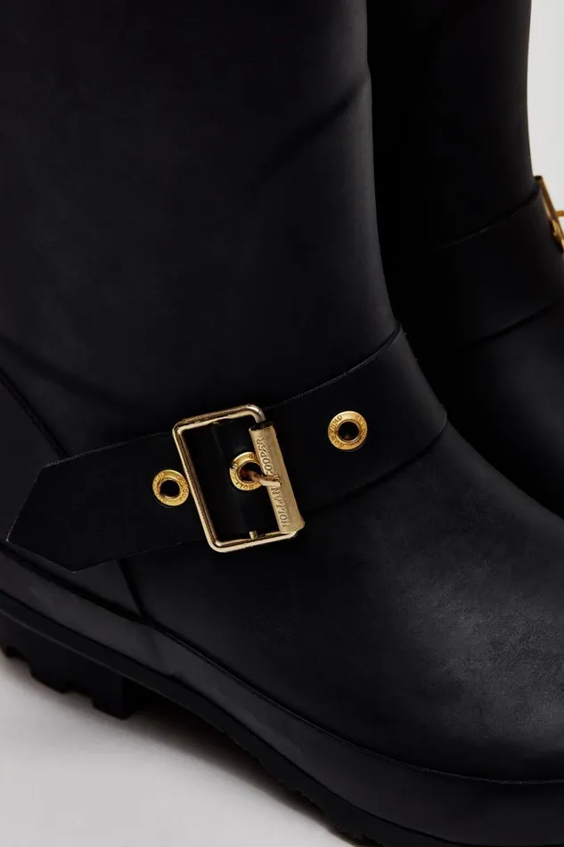 Women Sherpa Lined Regency Wellington Matte Black Holland Cooper Wellington Boots