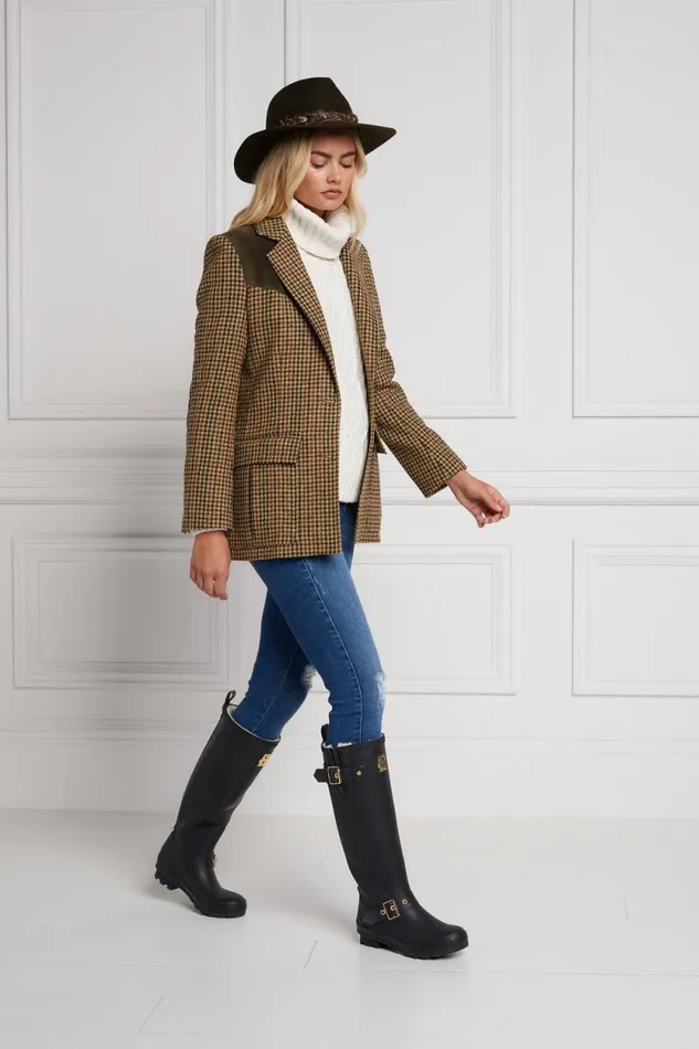 Women Sherpa Lined Regency Wellington Matte Black Holland Cooper Wellington Boots