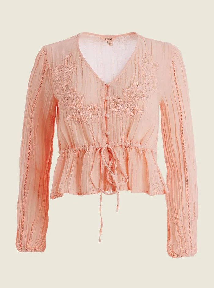 Women Shirts GUESS Eco Pink Lensie Top