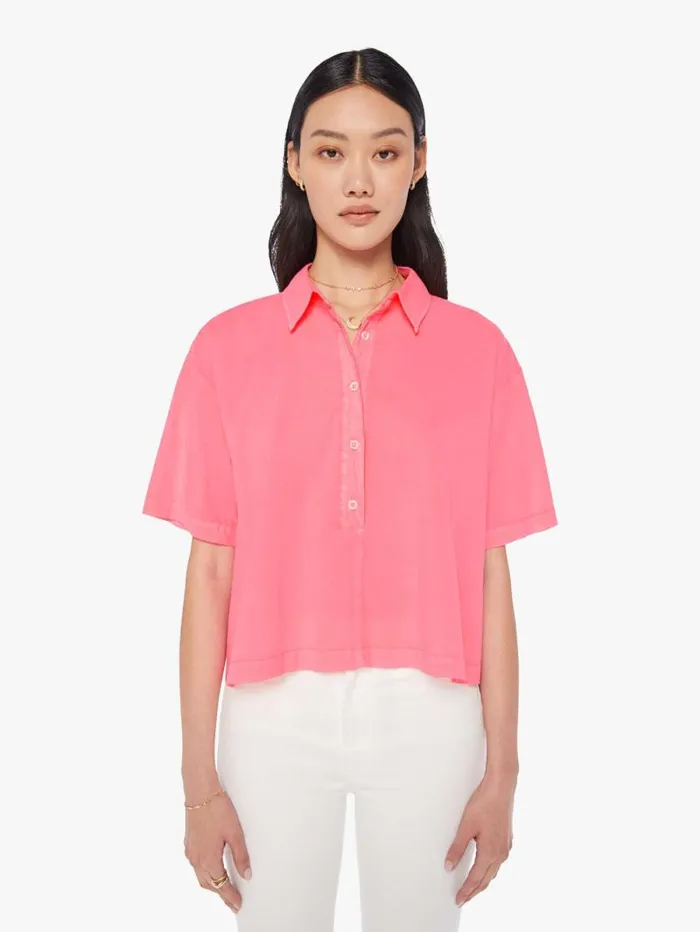 Women Shirts Mother Denim Ansel Top Neon Pink