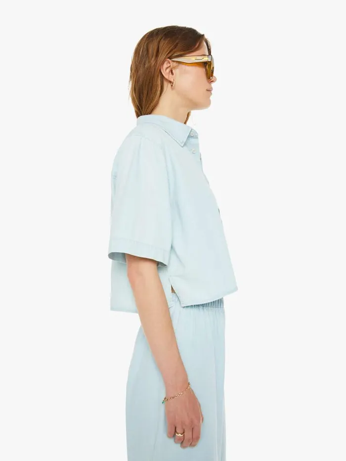 Women Shirts Mother Denim Cropped Button Up Charlie