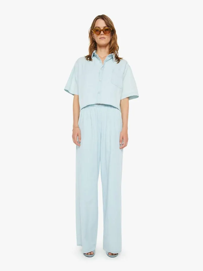 Women Shirts Mother Denim Cropped Button Up Charlie