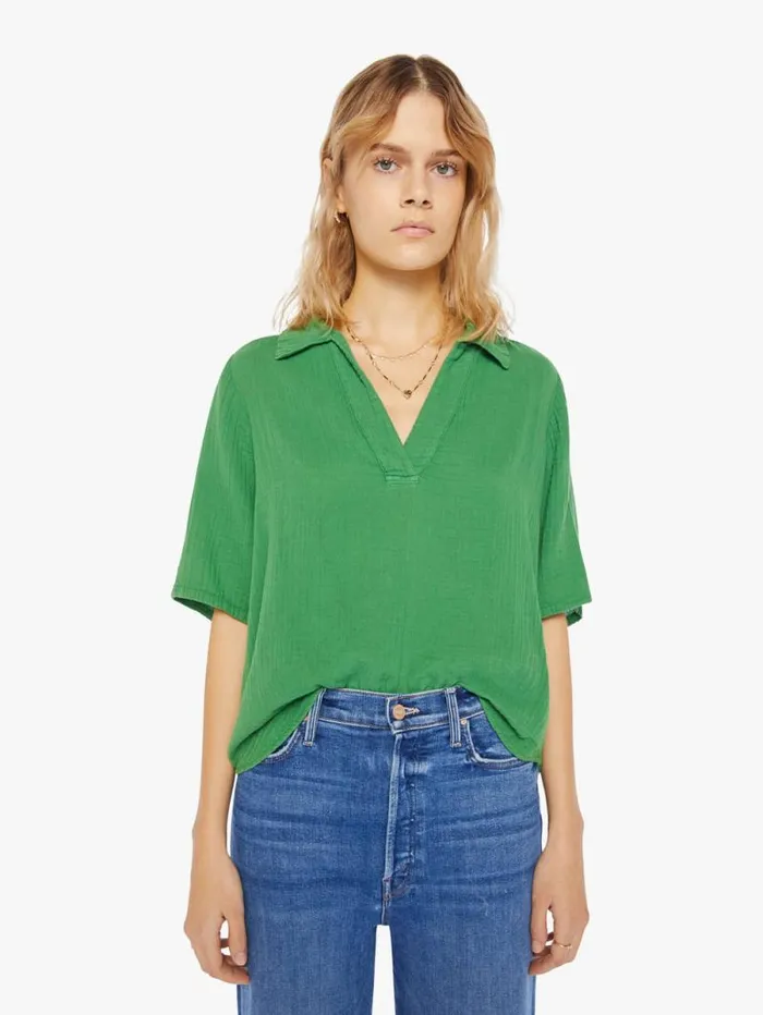 Women Shirts Mother Denim Ryder Top Pesto