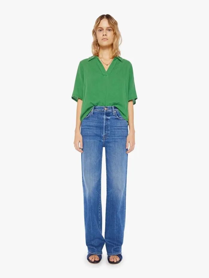 Women Shirts Mother Denim Ryder Top Pesto