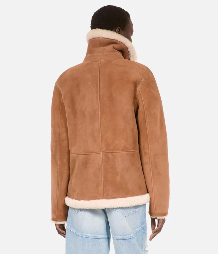 Women Short Brown Shearling Coat THE KOOPLES Coats and Jackets