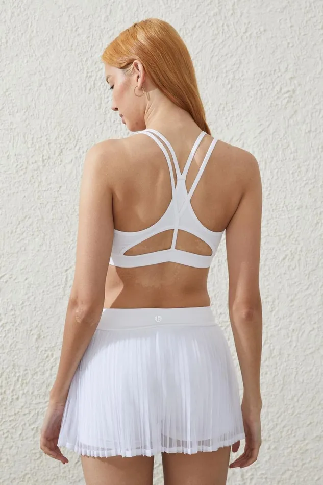 Women Shorts and Skirts Cotton On Active Mesh Pleated Skirt White