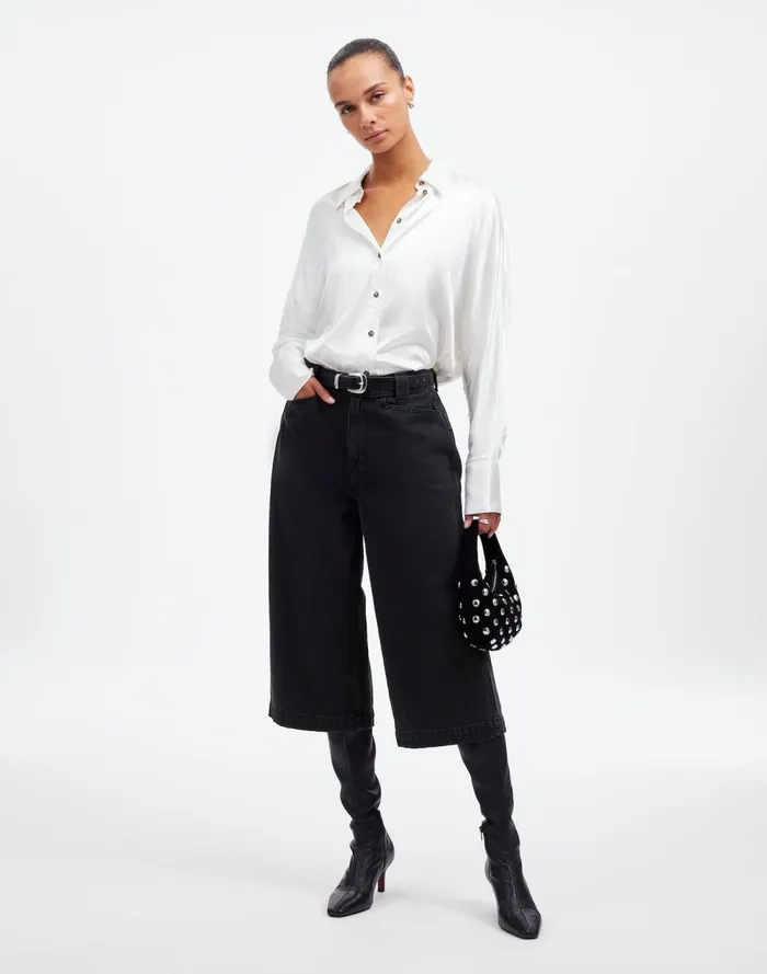 Women Shorts Madewell Denim Culottes In Jonston Wash Johnston Wash