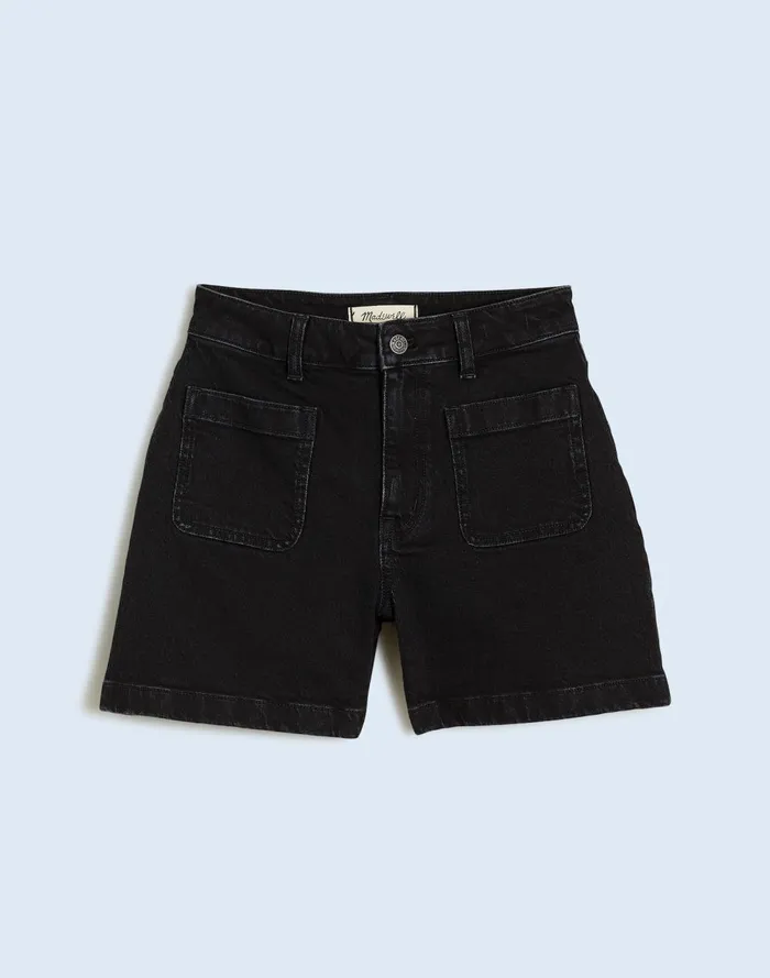 Women Shorts Madewell The Curvy Denim Emmett Short Patch Pocket Edition Sendhurst Wash