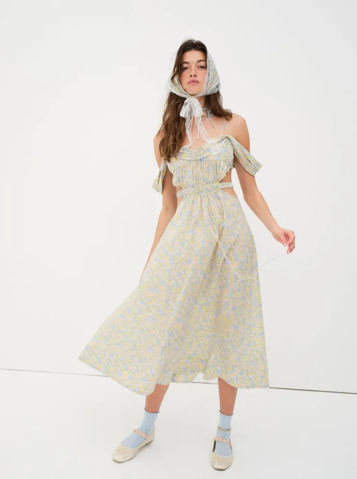 Women Sibylla Midi Dress Green For Love and Lemons Dresses