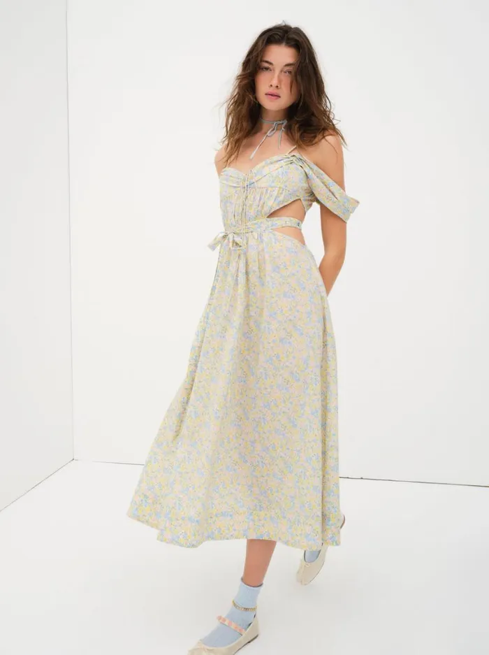 Women Sibylla Midi Dress Green For Love and Lemons Dresses Women Sibylla Midi Dress Green For Love and Lemons Dresses