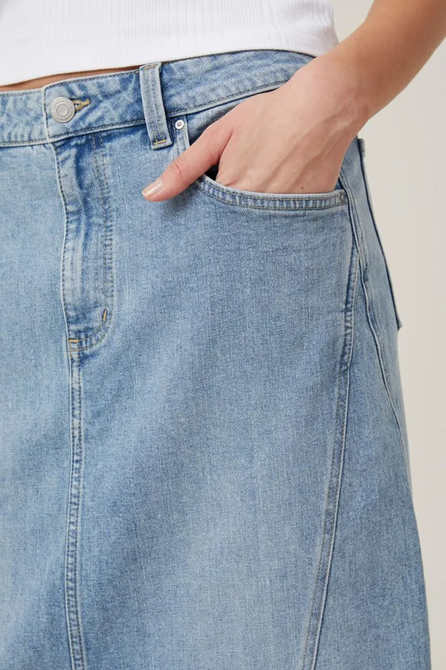 Women Skirts and Shorts Cotton On Kai Denim Midi Skirt Bells Blue