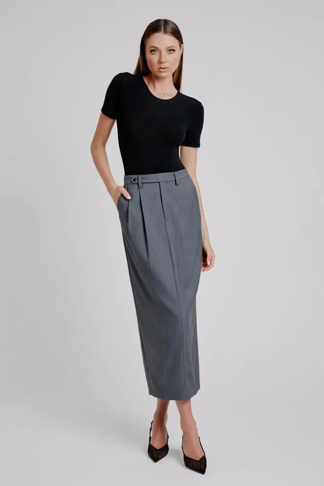 Women Skirts Bardot Amiah Mid Rise Maxi Skirt In Dark Grey Dark Grey