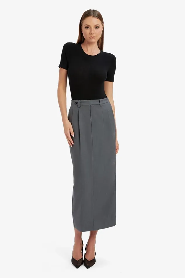Women Skirts Bardot Amiah Mid Rise Maxi Skirt In Dark Grey Dark Grey