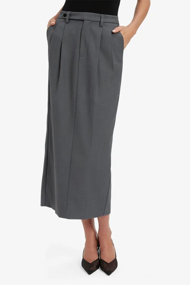 Women Skirts Bardot Amiah Mid Rise Maxi Skirt In Dark Grey Dark Grey