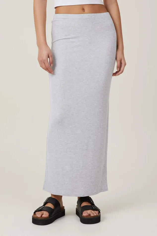 Women Skirts Cotton On Staple Rib Maxi Skirt Grey Marle