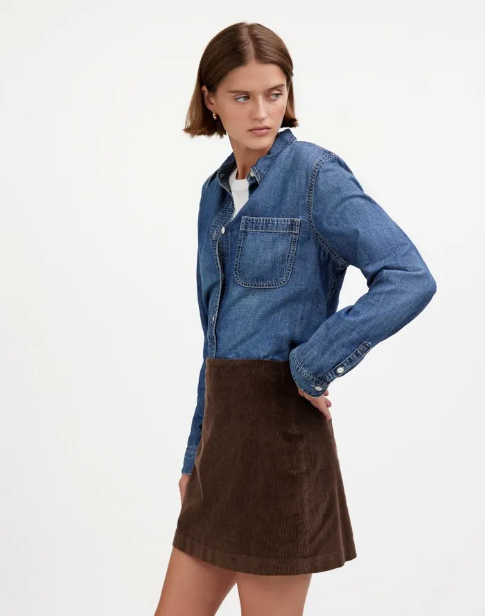 Women Skirts Madewell Corduroy Mini Skirt Dark Carob