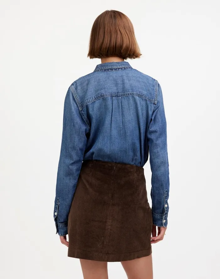 Women Skirts Madewell Corduroy Mini Skirt Dark Carob