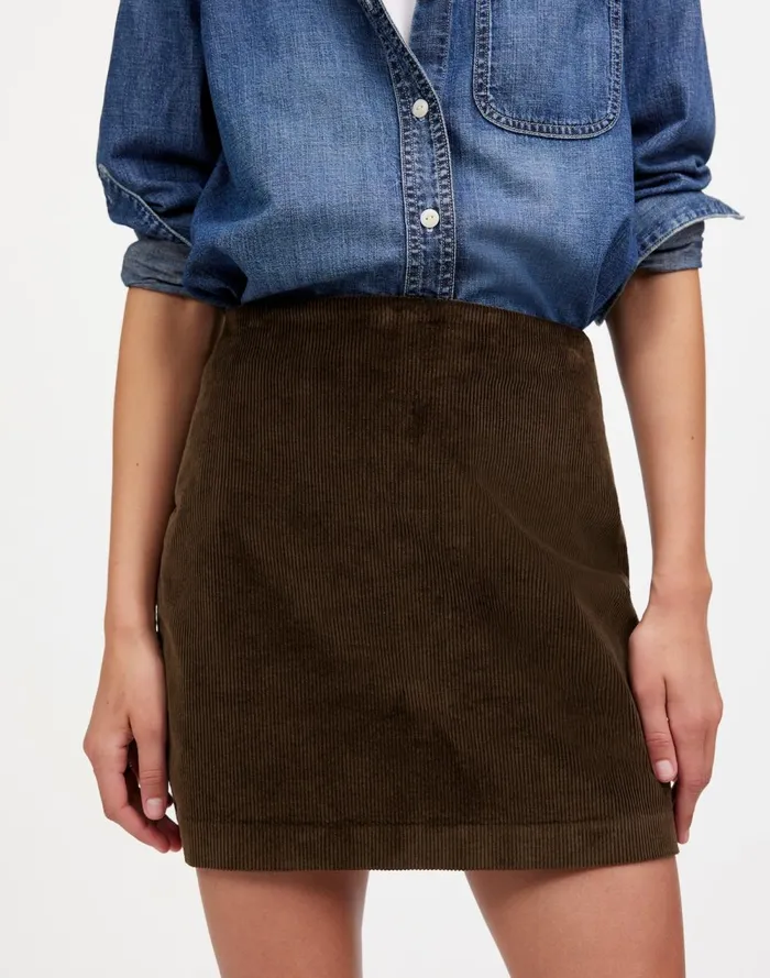 Women Skirts Madewell Corduroy Mini Skirt Dark Carob