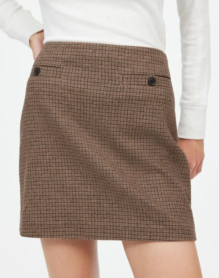 Women Skirts Madewell WoolBlend Mini Skirt In Check Parton Check
