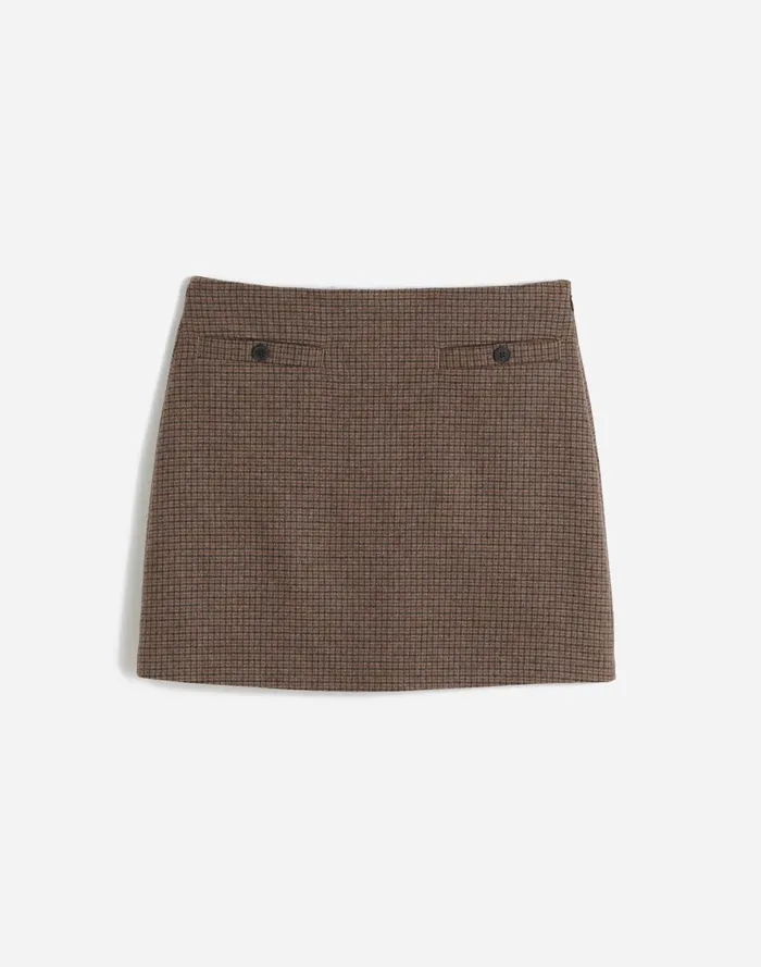 Women Skirts Madewell WoolBlend Mini Skirt In Check Parton Check