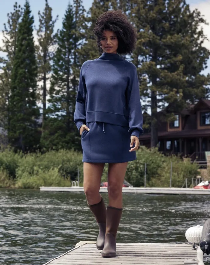 Women Skorts TravisMathew DELIGHTFUL SKIRT Heather Navy Blazer