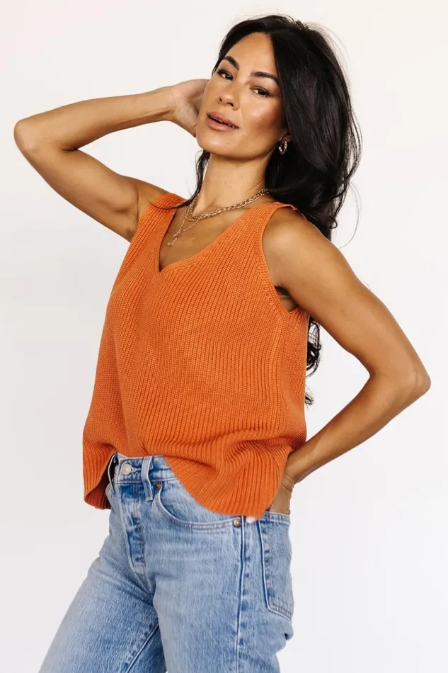 Women Skylee Knit Tank Top Burnt Orange Baltic Born Blouses and Shirts Women Skylee Knit Tank Top Burnt Orange Baltic Born Blouses and Shirts