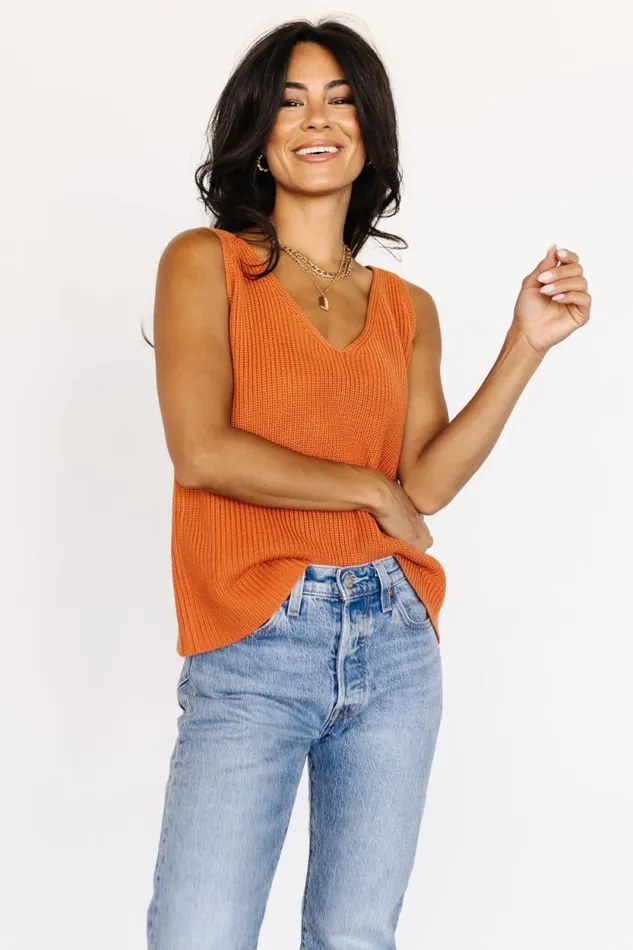 Women Skylee Knit Tank Top Burnt Orange Baltic Born Blouses and Shirts Women Skylee Knit Tank Top Burnt Orange Baltic Born Blouses and Shirts