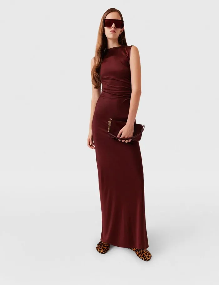 Women Sleeveless Maxi Dress Dark Cherry Stella McCartney Dresses