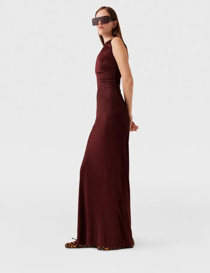 Women Sleeveless Maxi Dress Dark Cherry Stella McCartney Dresses