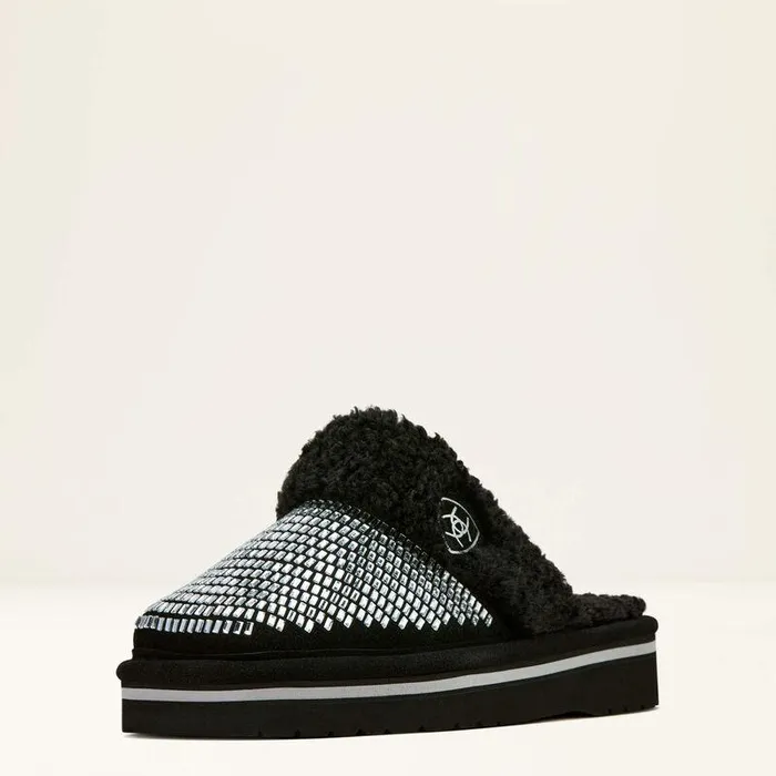 Women Slippers Ariat Jackie Square Toe Stack Slipper Black