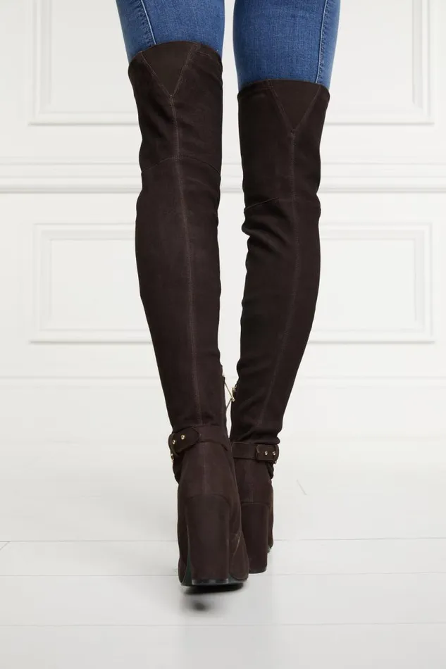 Women Sloane Over The Knee Boot Chocolate Holland Cooper Boots Women Sloane Over The Knee Boot Chocolate Holland Cooper Boots